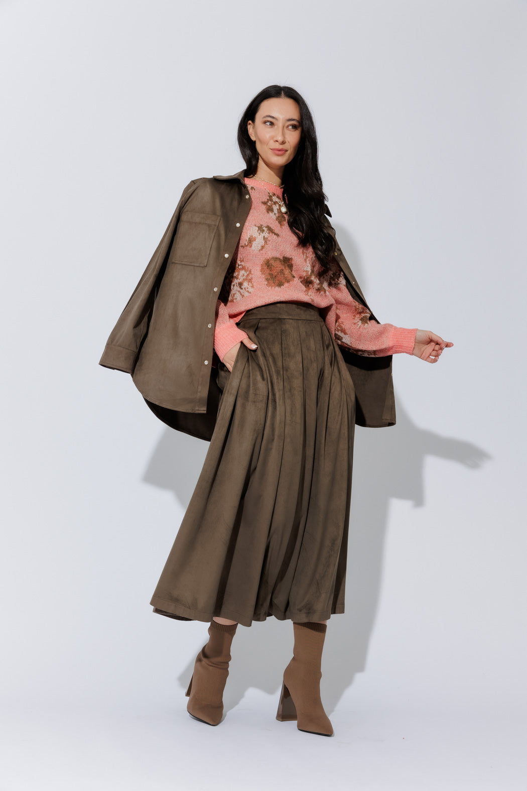 Khaki Suede Overshirt