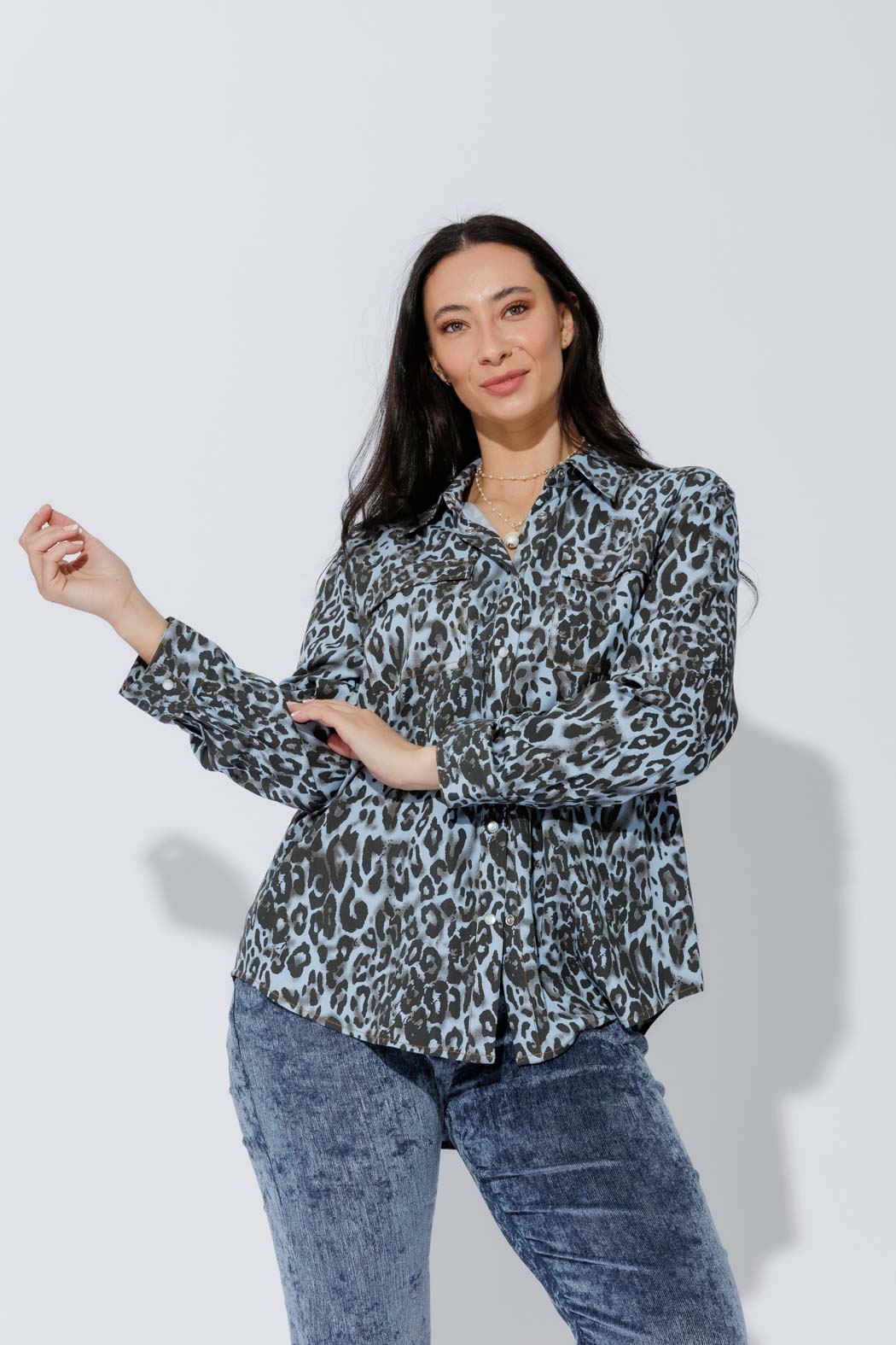 Chambray Animal Cargo Shirt