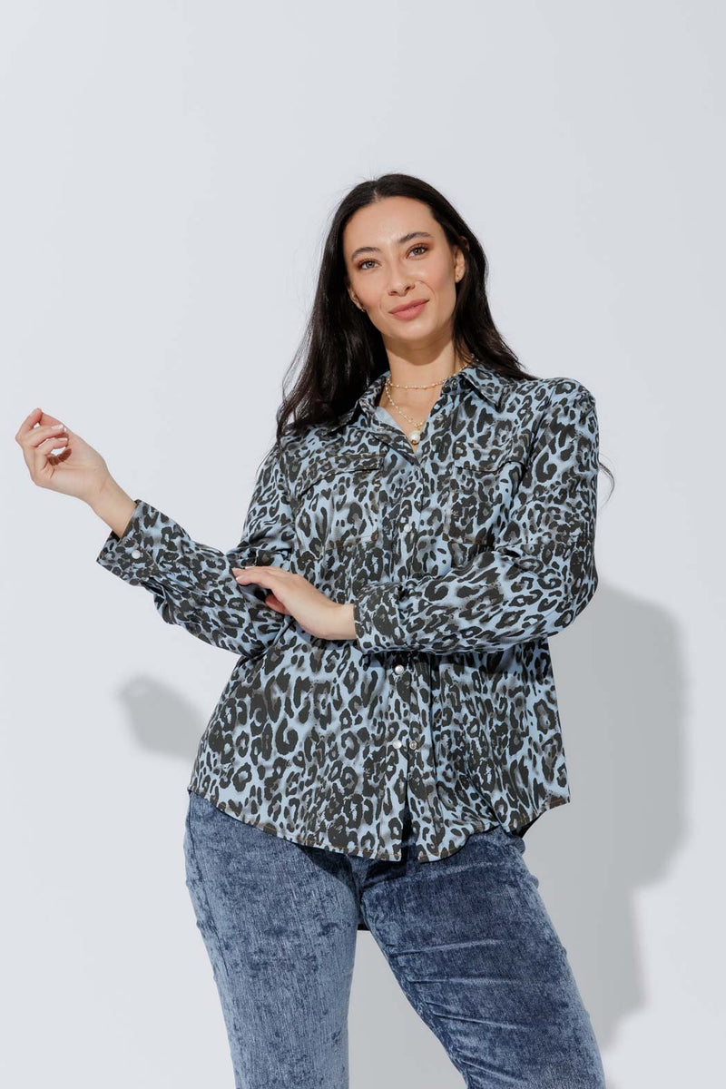 Chambray Animal Cargo Shirt