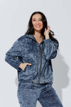 Cornflower Textured Zip Hoody S