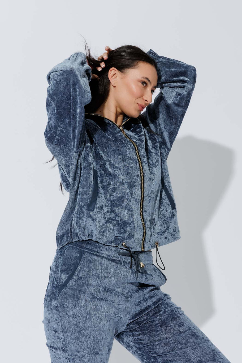 Cornflower Textured Zip Hoody S
