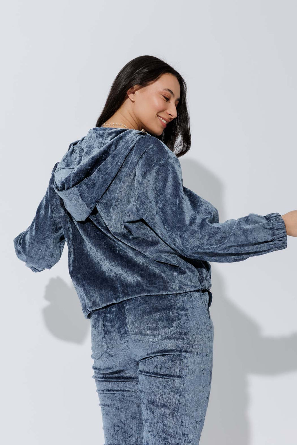 Cornflower Textured Zip Hoody S