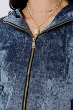 Cornflower Textured Zip Hoody S