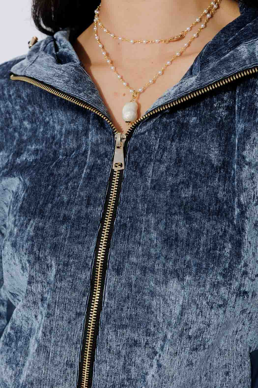 Cornflower Textured Zip Hoody S