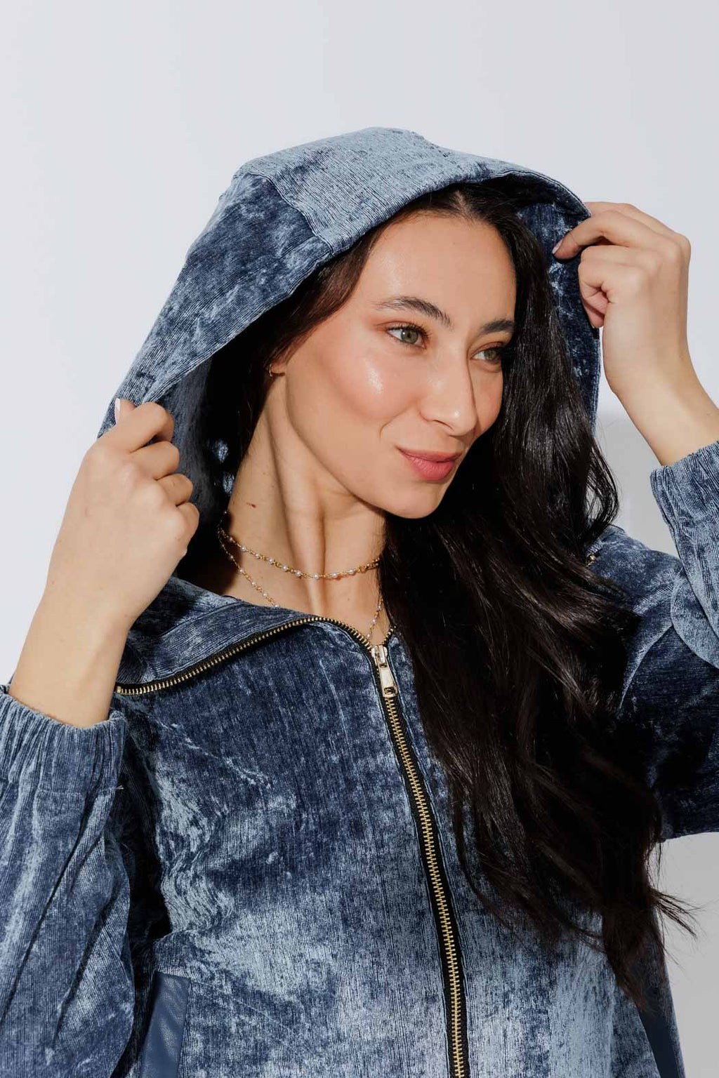 Cornflower Textured Zip Hoody S