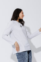 Grey Marle Embroidered Tee