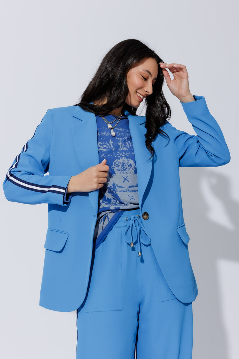 Sapphire Stripe Boyfriend Blazer