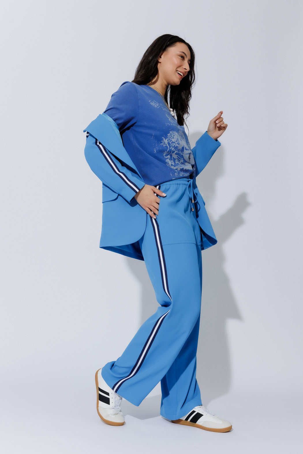 Sapphire Stripe Boyfriend Blazer