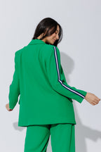 Green Stripe Boyfriend Blazer