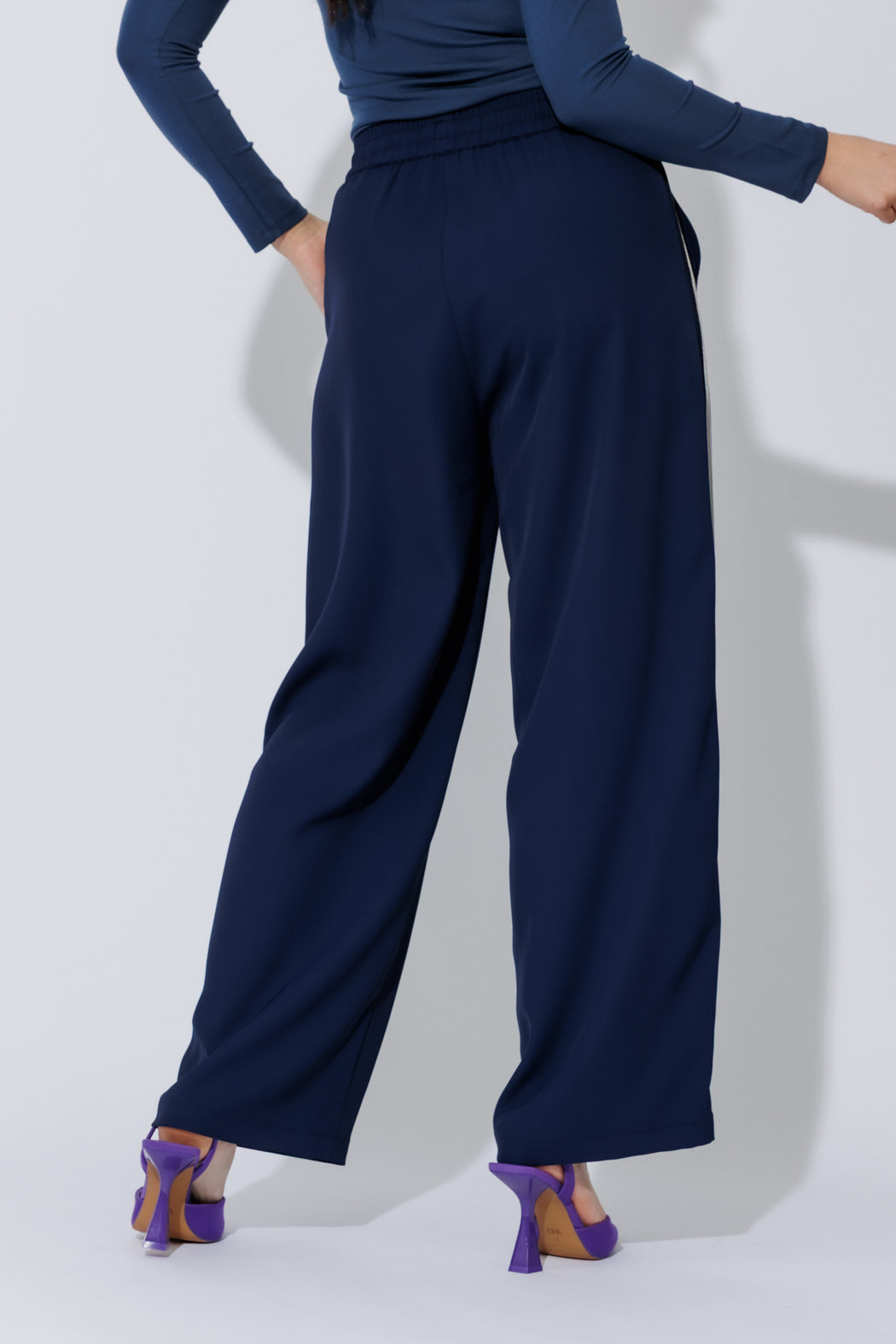 Navy Side Stripe Pant