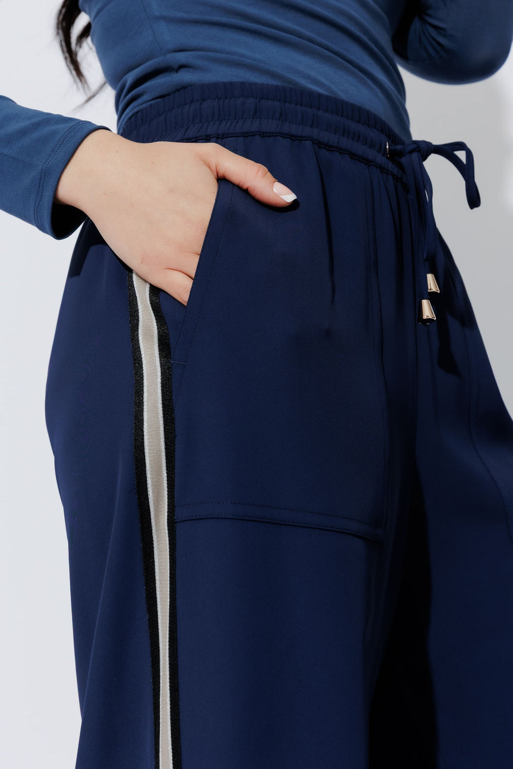 Navy Side Stripe Pant