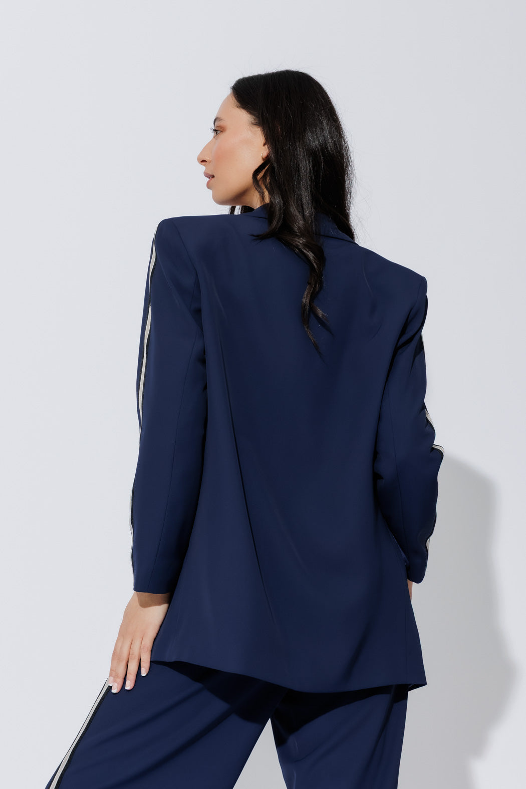 Navy Stripe Boyfriend Blazer