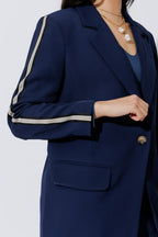 Navy Stripe Boyfriend Blazer