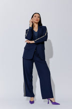 Navy Side Stripe Pant