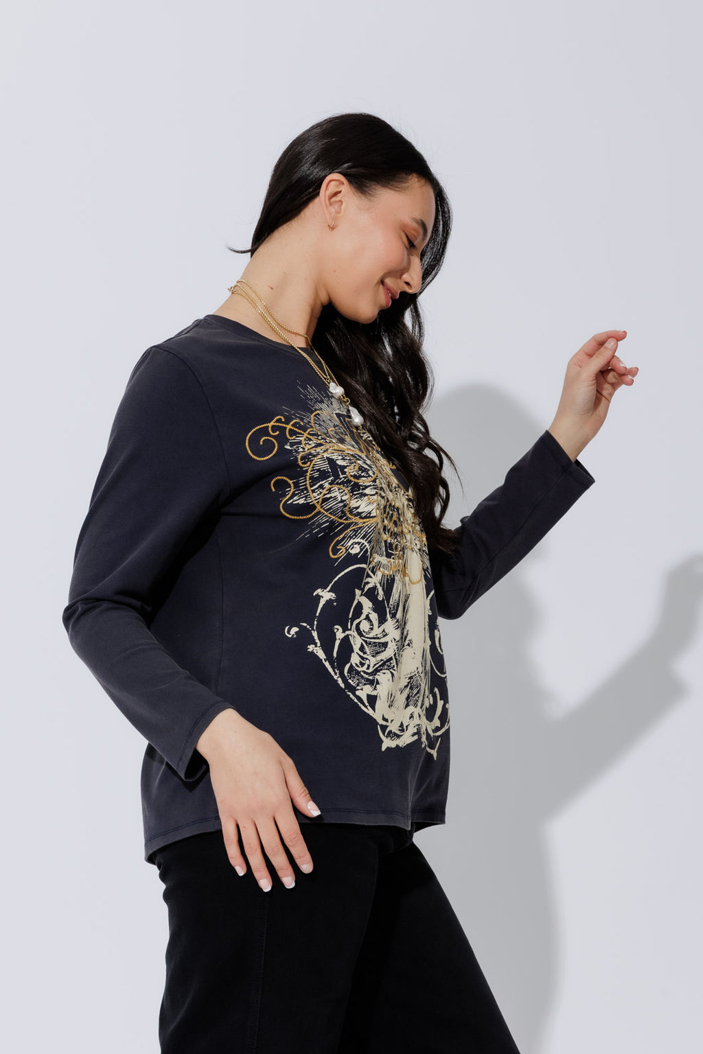 Navy Washed Cotton Street T-Shirt