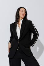Black Stripe Boyfriend Blazer