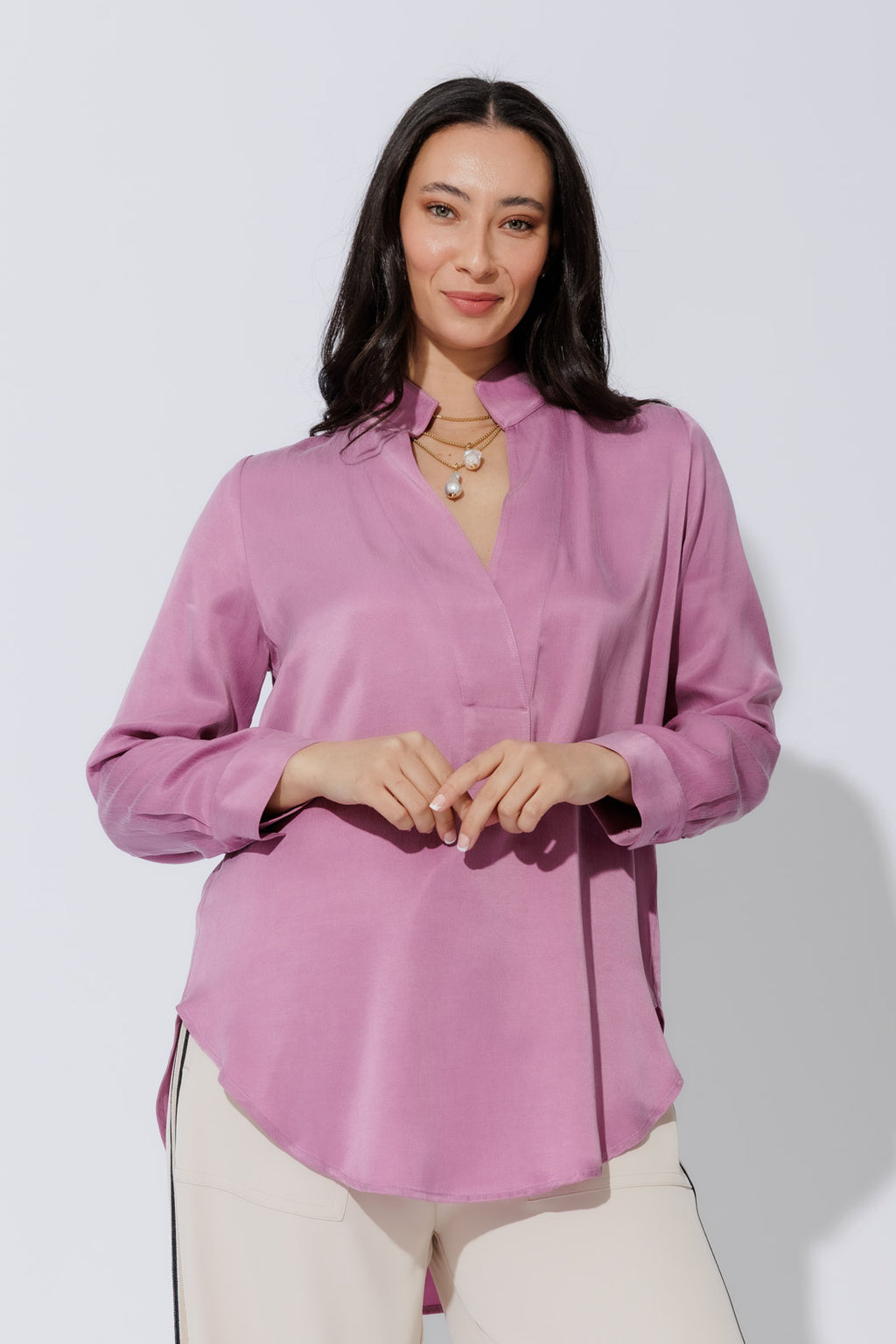 Pink Cupro Milan Blogger Shirt
