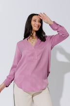 Pink Cupro Milan Blogger Shirt