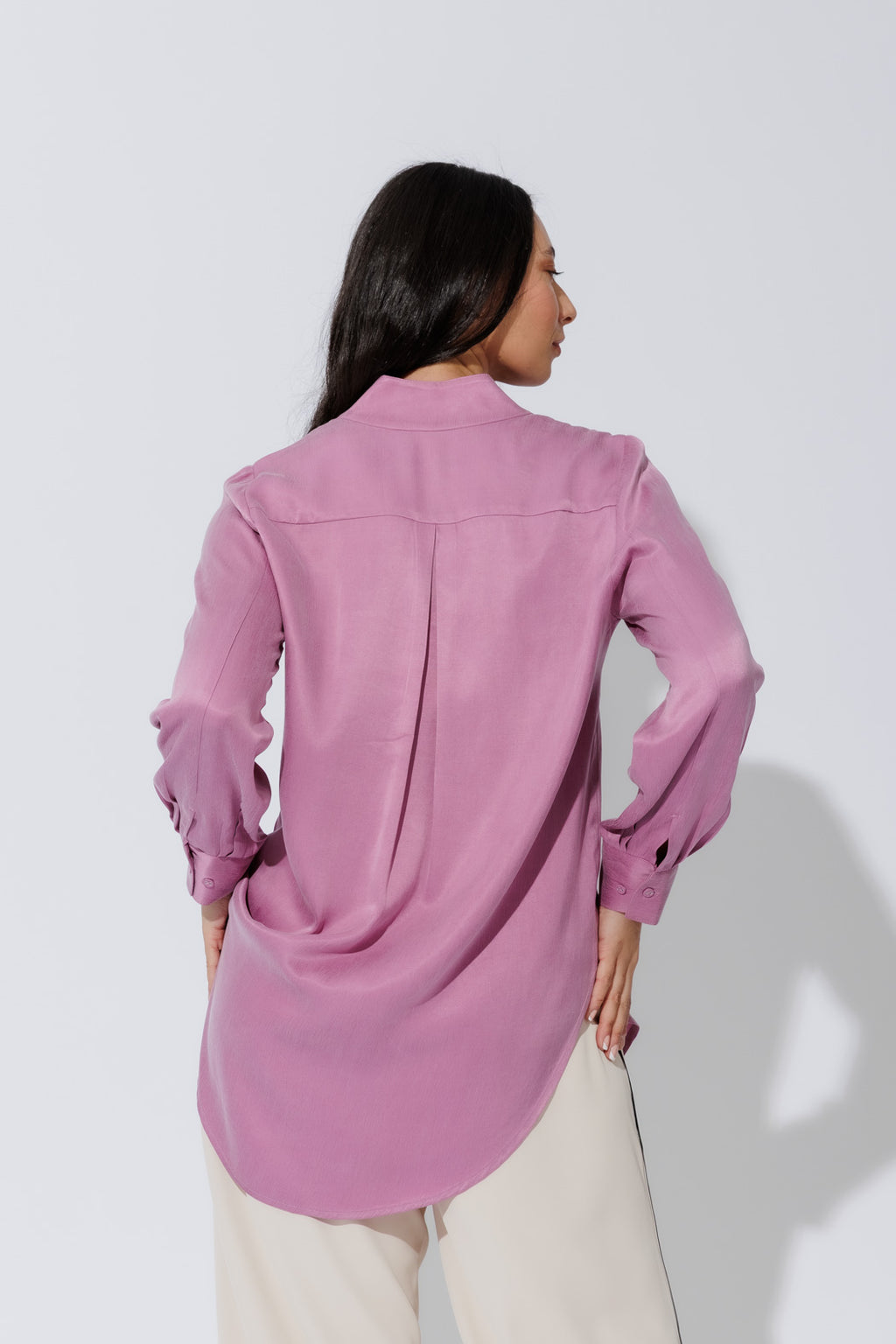 Pink Cupro Milan Blogger Shirt