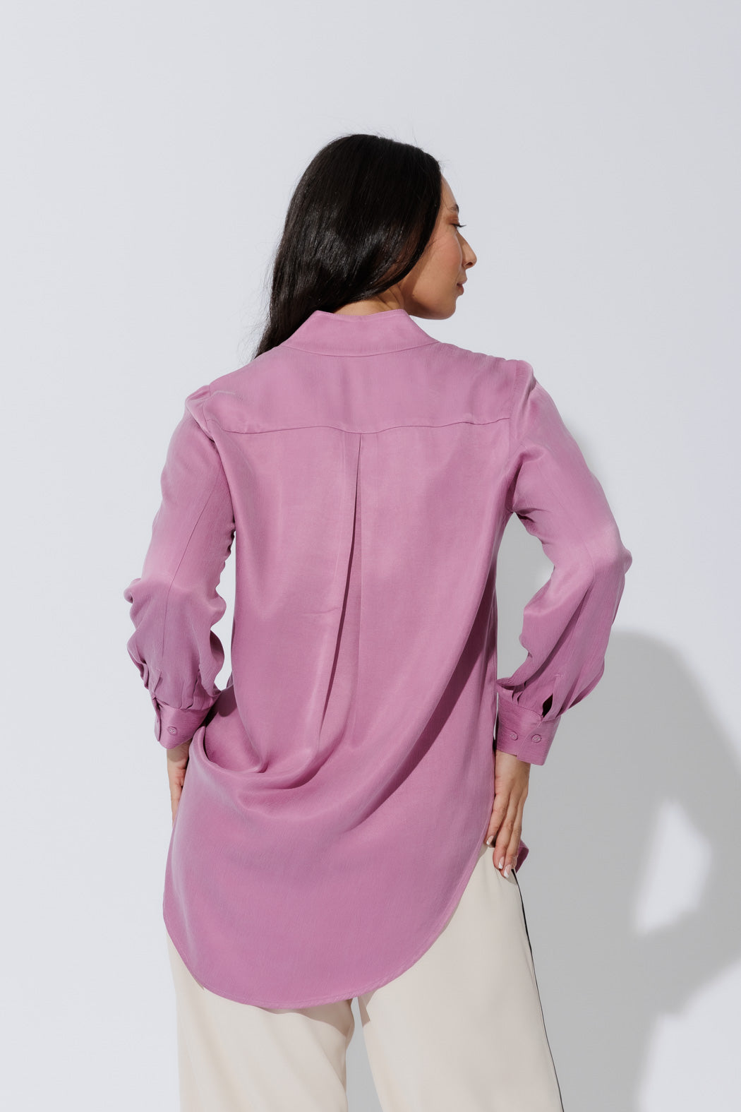 Pink Cupro Milan Blogger Shirt