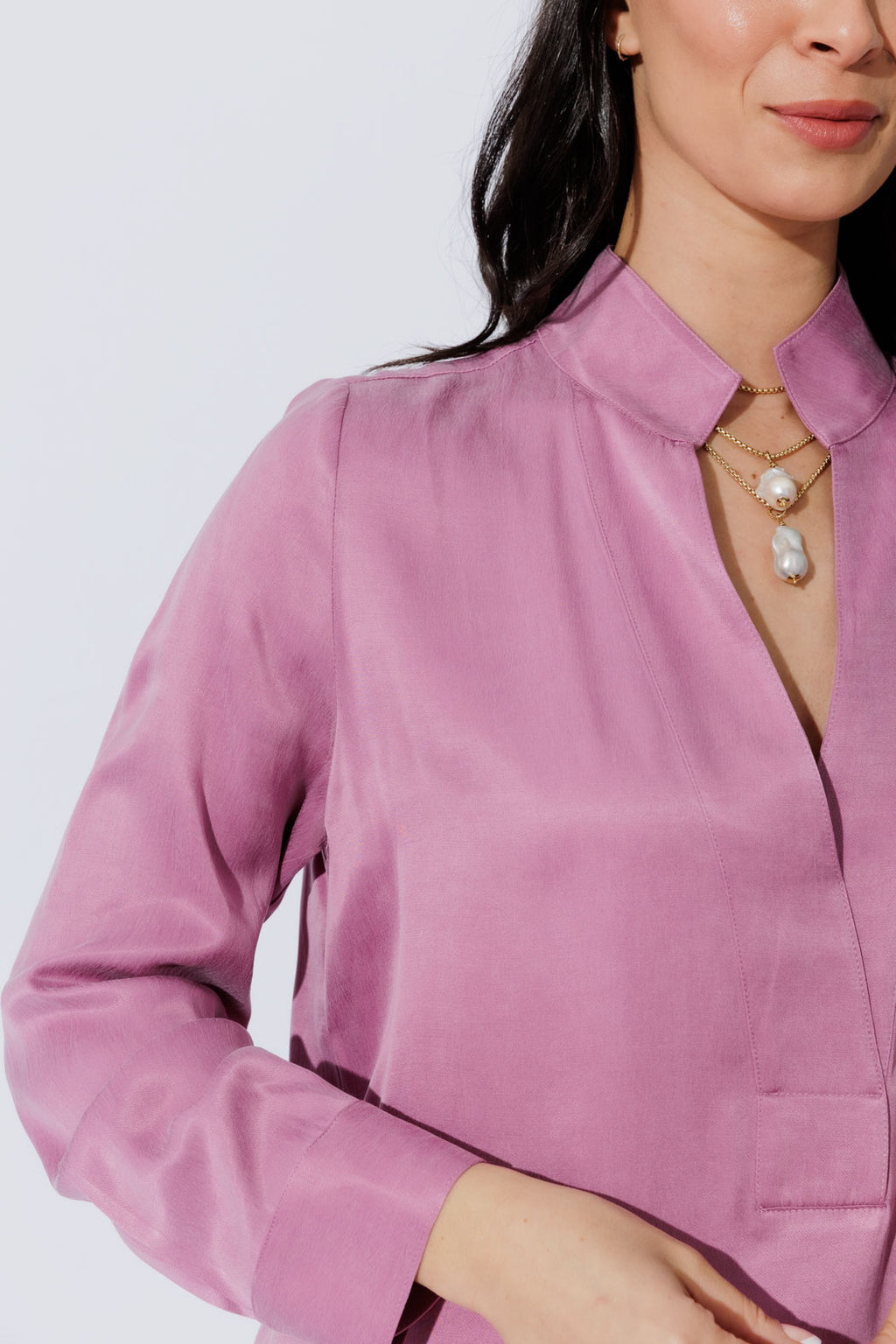 Pink Cupro Milan Blogger Shirt