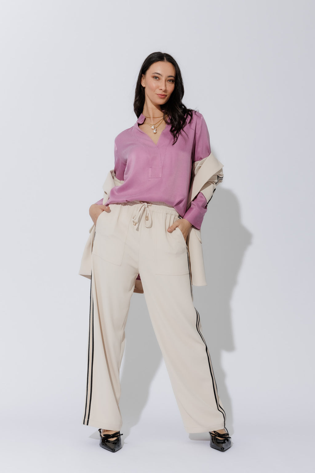 Pink Cupro Milan Blogger Shirt