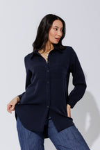 Navy Bustier Shirt