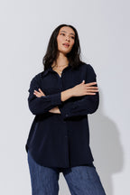 Navy Bustier Shirt