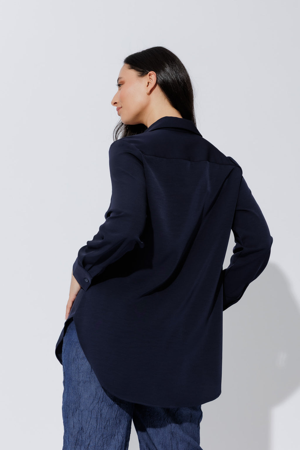 Navy Bustier Shirt