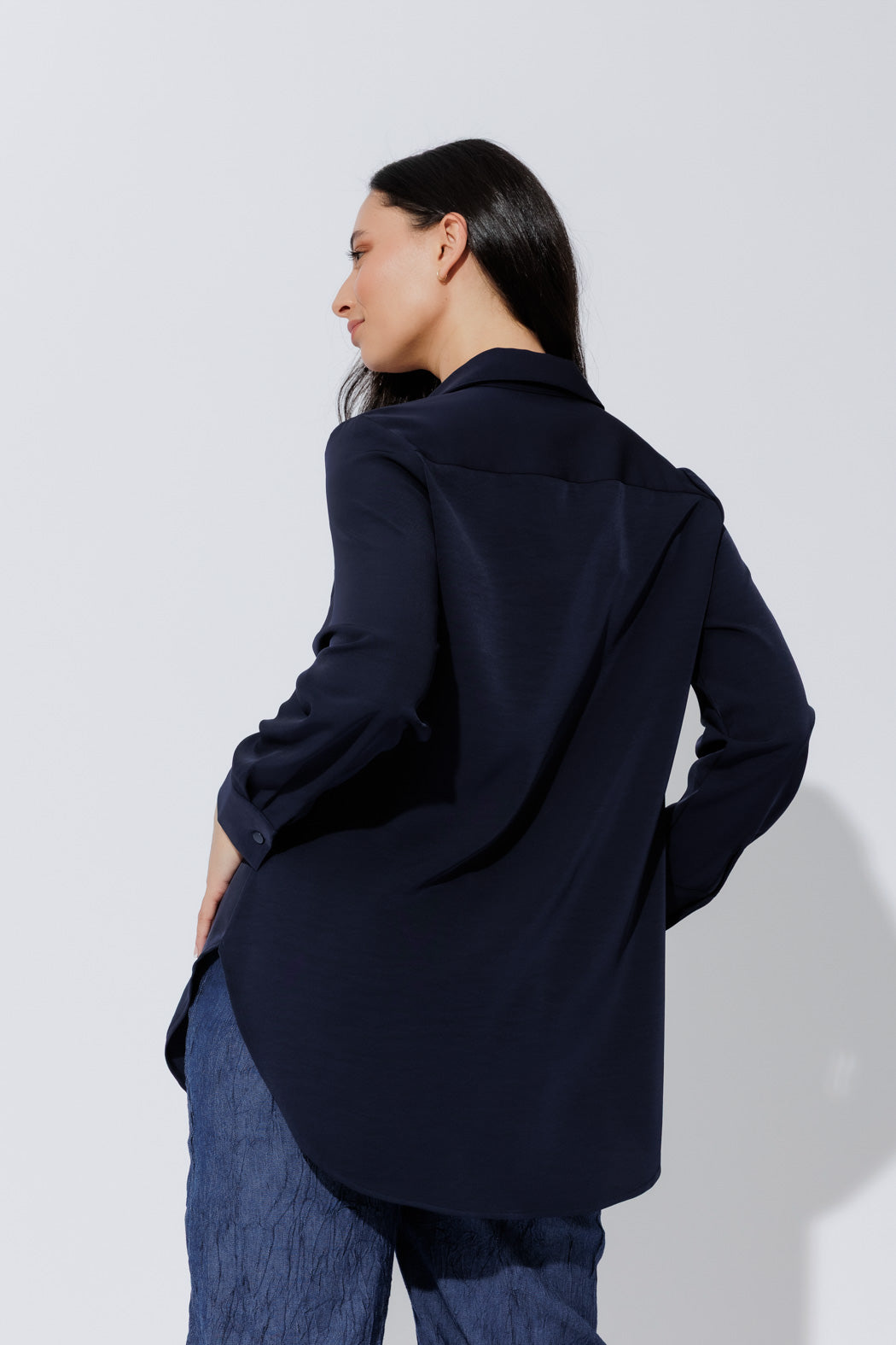 Navy Bustier Shirt