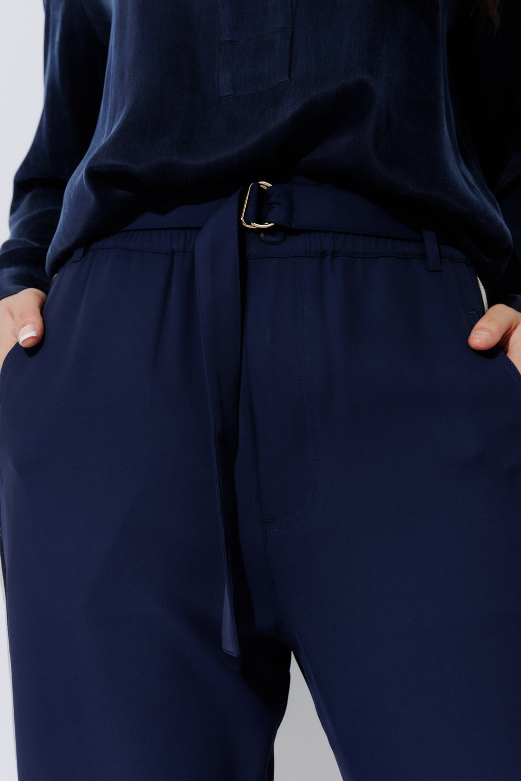 Navy Sport Paperbag Pant