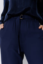 Navy Sport Paperbag Pant