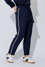 Navy Sport Paperbag Pant
