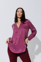 Plum Cupro Milan Blogger Shirt