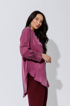 Plum Cupro Milan Blogger Shirt