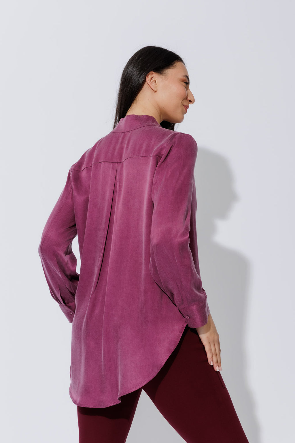 Plum Cupro Milan Blogger Shirt