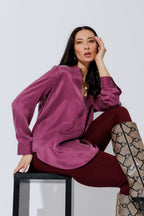 Plum Cupro Milan Blogger Shirt