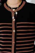 Black/Taupe Knit Cardi S
