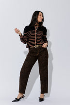 Black/Taupe Knit Cardi S