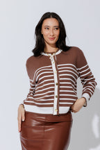 Taupe/Ivory Knit Cardi S