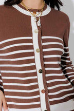 Taupe/Ivory Knit Cardi S