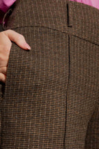 Brown Check Pintuck Culotte Brown Check