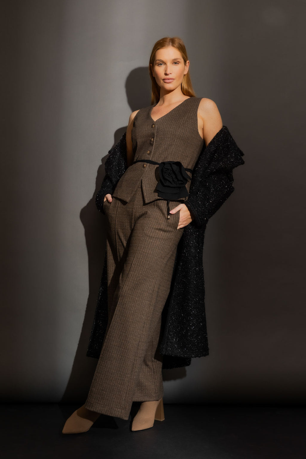 Brown Check Vest Brown Check