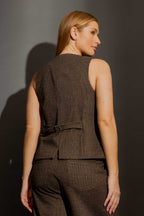 Brown Check Vest Brown Check