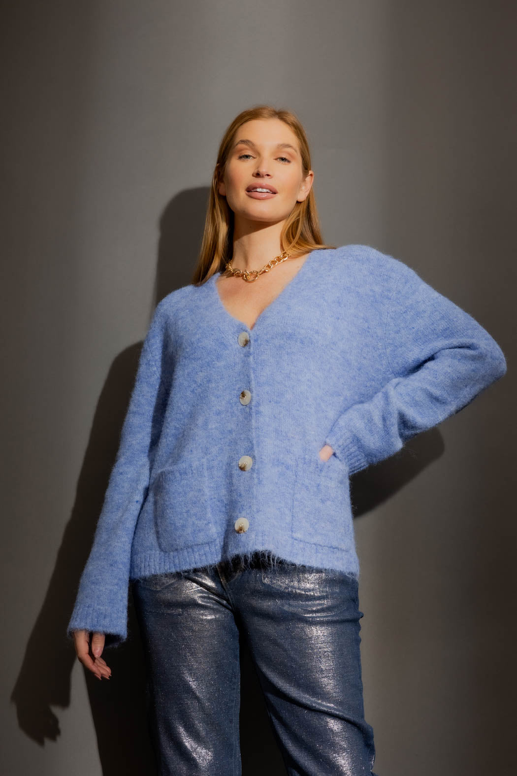 Cornflower Button Through Cardi Cornflower S