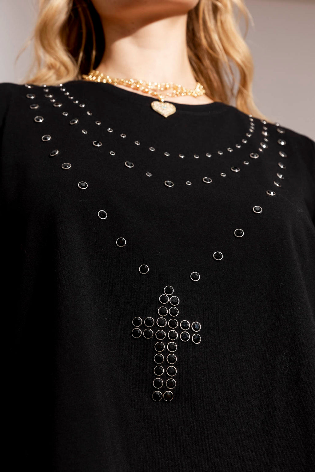 Crystal Cross T-shirt Black