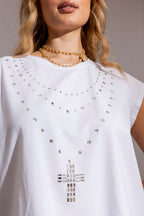 Crystal Cross T-shirt White