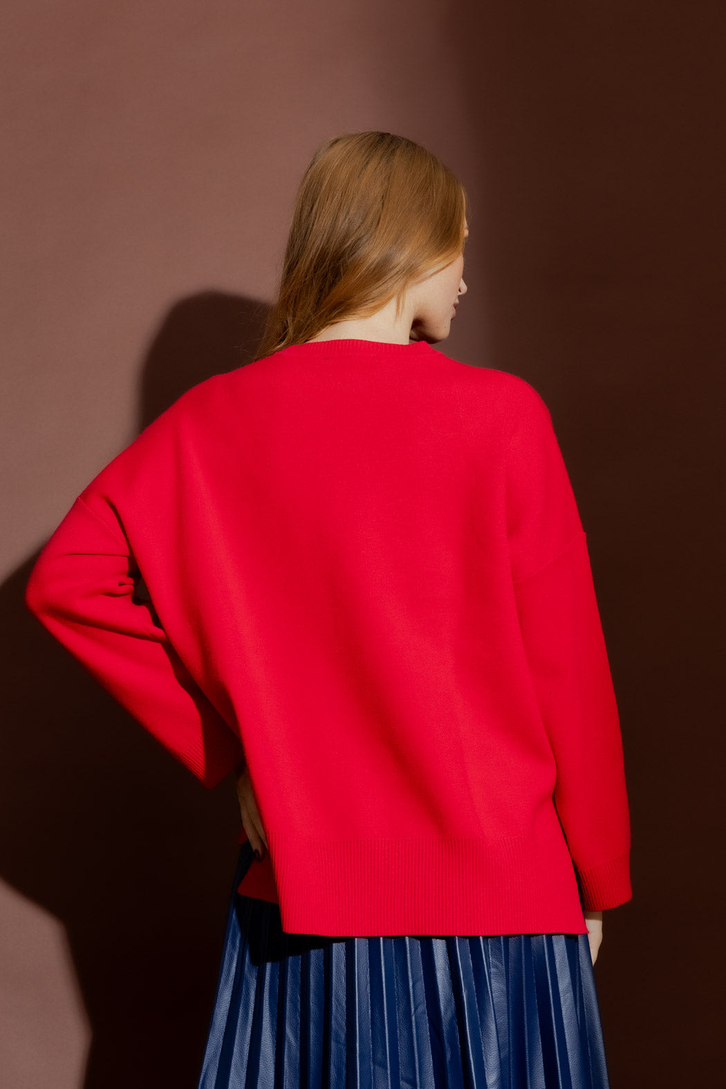 Red Flower Knit Jumper Red S
