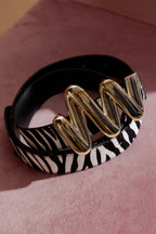 Zebra Gold Mm Belt Zebra L/Xl
