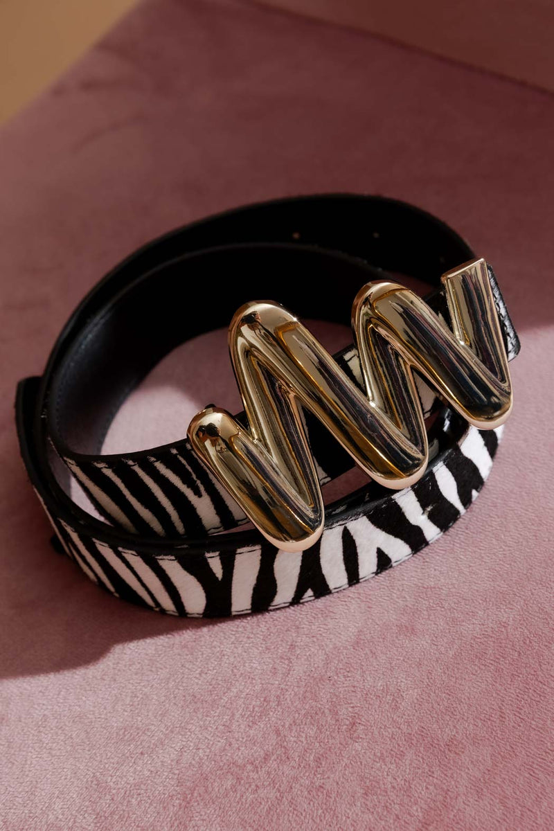 Zebra Gold Mm Belt Zebra L/Xl
